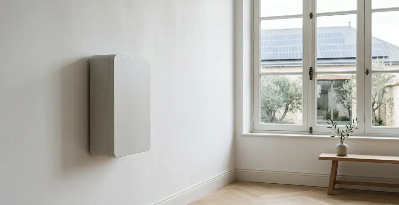 Système de batterie de stockage solaire domestique installé dans une maison française moderne