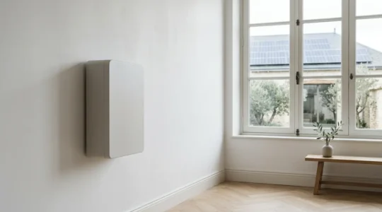 Système de batterie de stockage solaire domestique installé dans une maison française moderne