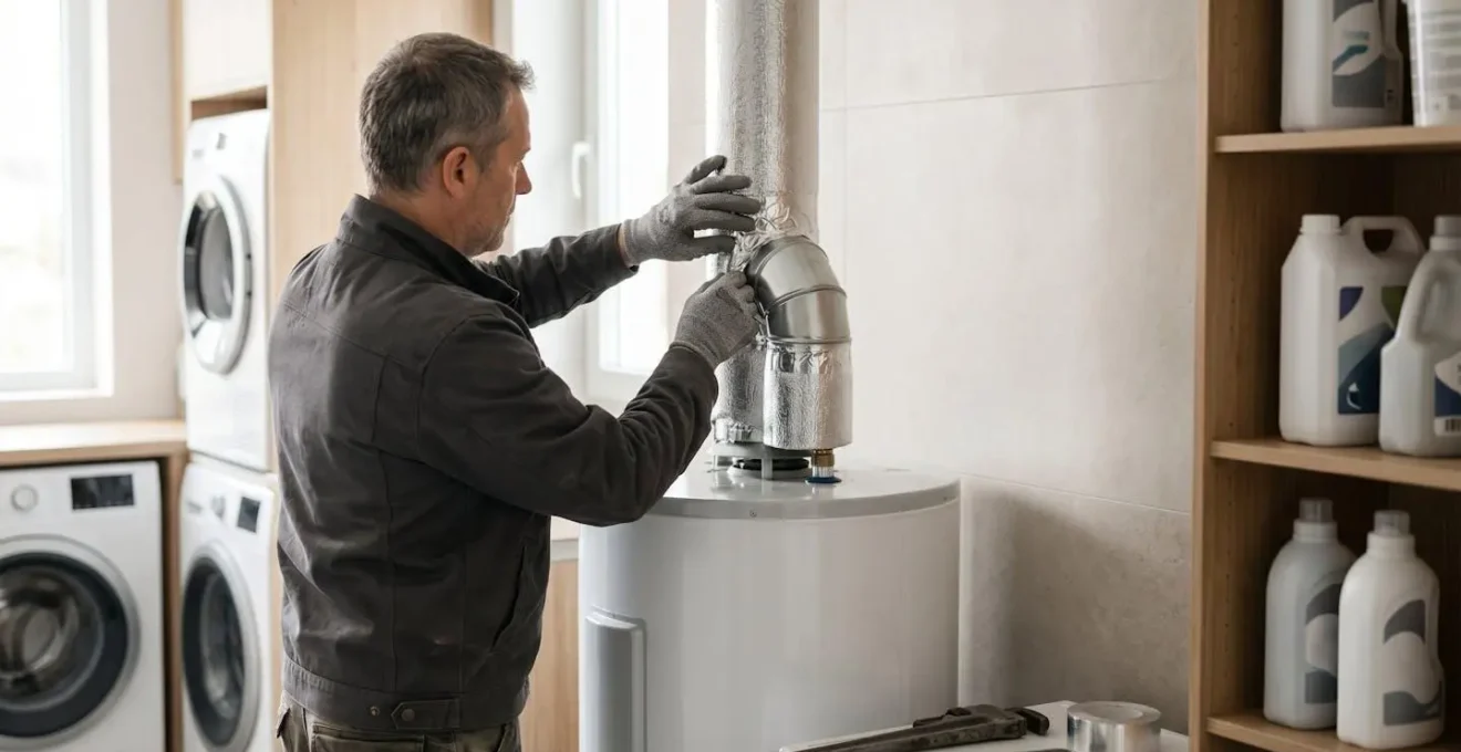 Installation d'un chauffe-eau thermodynamique dans une buanderie avec système de gaines