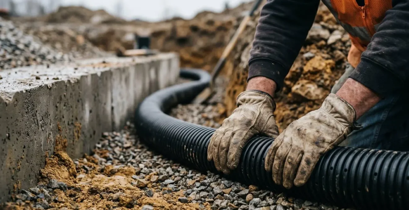 Système de drainage autour des fondations d'une maison