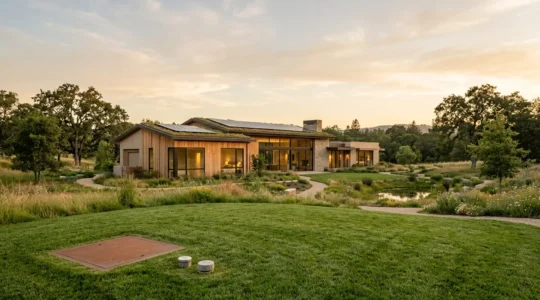 Installation géothermique à capteurs verticaux pour grande demeure écologique