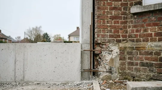 Jonction structurelle entre extension neuve et bâti existant lors d'un agrandissement de maison