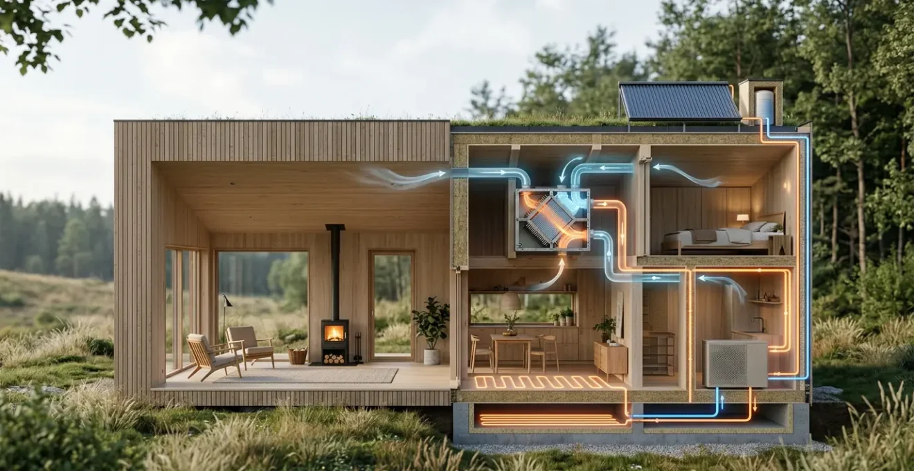 Système de récupération énergétique dans une maison contemporaine