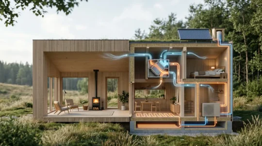 Système de récupération énergétique dans une maison contemporaine