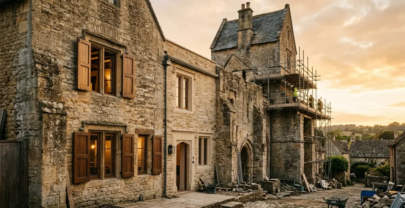 Rénovation d'un bâtiment patrimonial ancien avec respect de l'authenticité architecturale