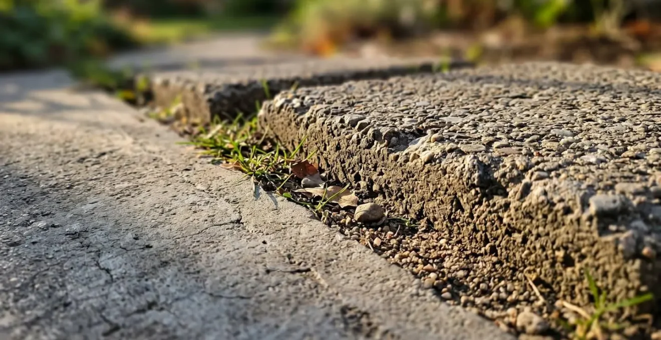 Comparaison visuelle entre surface continue en béton désactivé et pas japonais espacés pour passage de roues